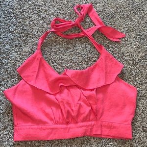 Pink halter crop top